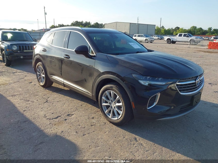 2021 Buick Envision VIN LRBAZLR49MD083491 IAAI salvage auction — REAR END, Salvage (Texas), sold $4,000 on 2026-07-22 (photo 1)