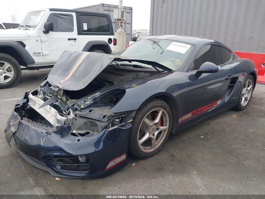 2014 Porsche Cayman VIN WP0AA2A85EK170254 IAAI salvage auction — FRONT END, Salvage (California), sold $4,150 on 2026-07-23 (photo 2)