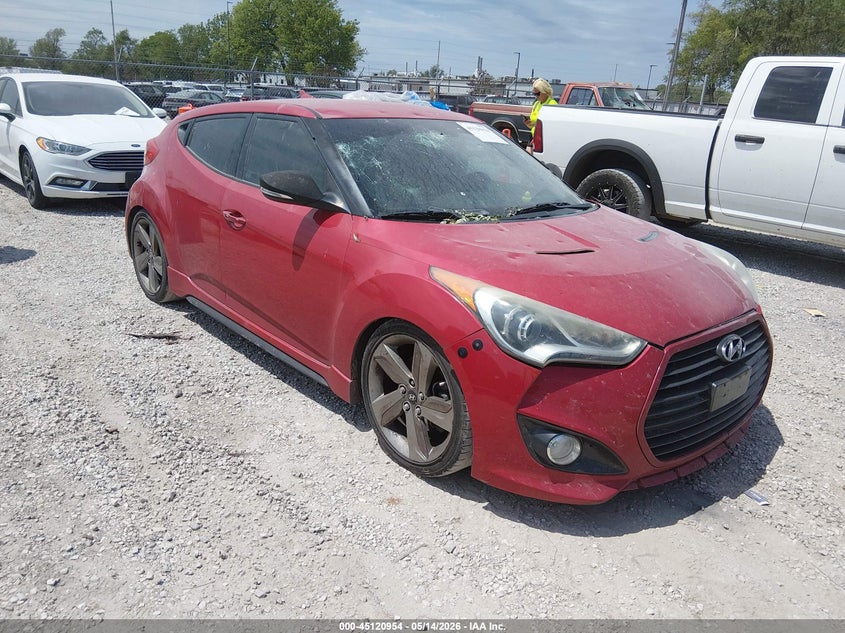 2013 Hyundai Veloster VIN KMHTC6AE9DU153391 IAAI salvage auction — HAIL, Clear (Missouri), sold $650 on 2026-07-27 (photo 1)