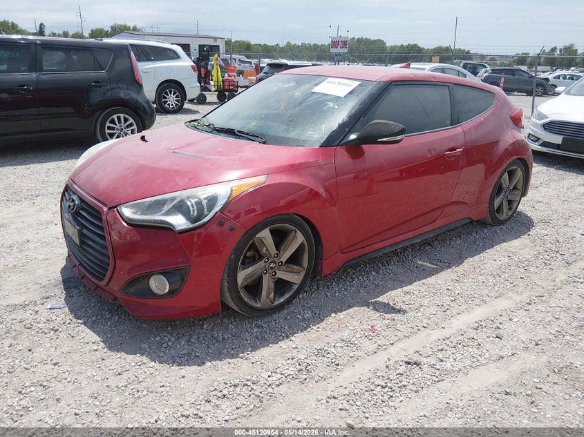 2013 Hyundai Veloster VIN KMHTC6AE9DU153391 IAAI salvage auction — HAIL, Clear (Missouri), sold $650 on 2026-07-27 (photo 2)
