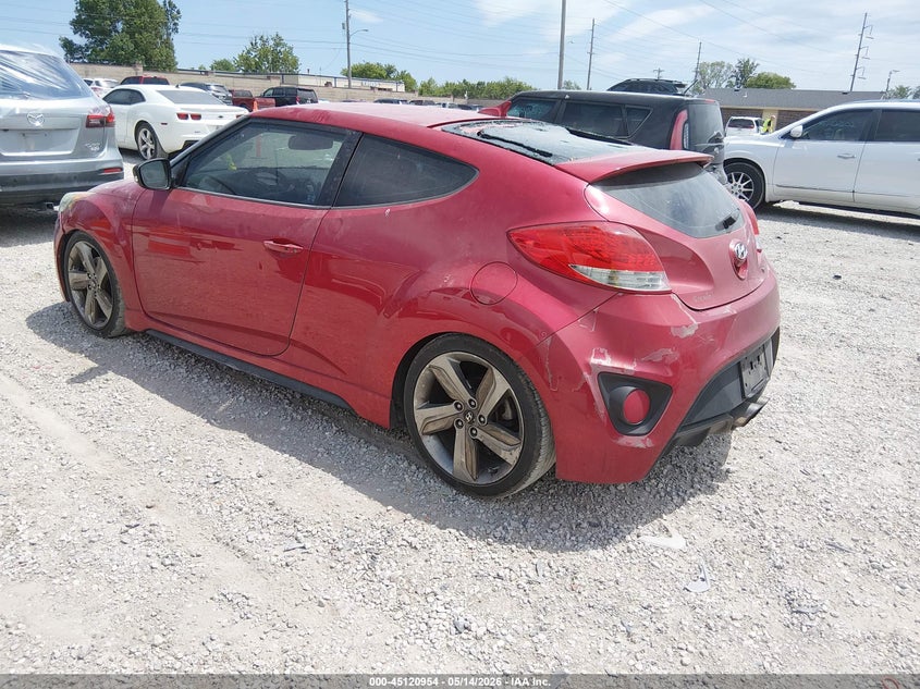 2013 Hyundai Veloster VIN KMHTC6AE9DU153391 IAAI salvage auction — HAIL, Clear (Missouri), sold $650 on 2026-07-27 (photo 3)
