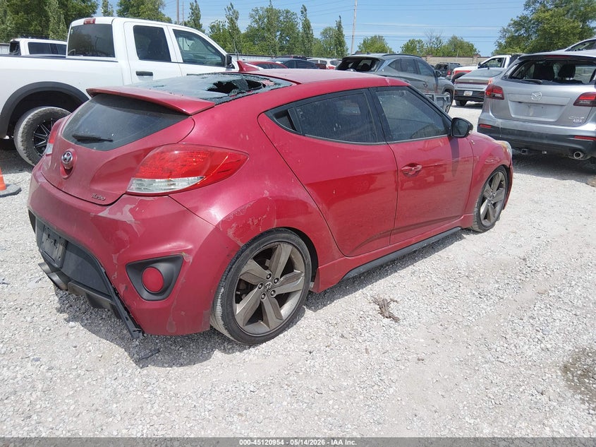 2013 Hyundai Veloster VIN KMHTC6AE9DU153391 IAAI salvage auction — HAIL, Clear (Missouri), sold $650 on 2026-07-27 (photo 4)