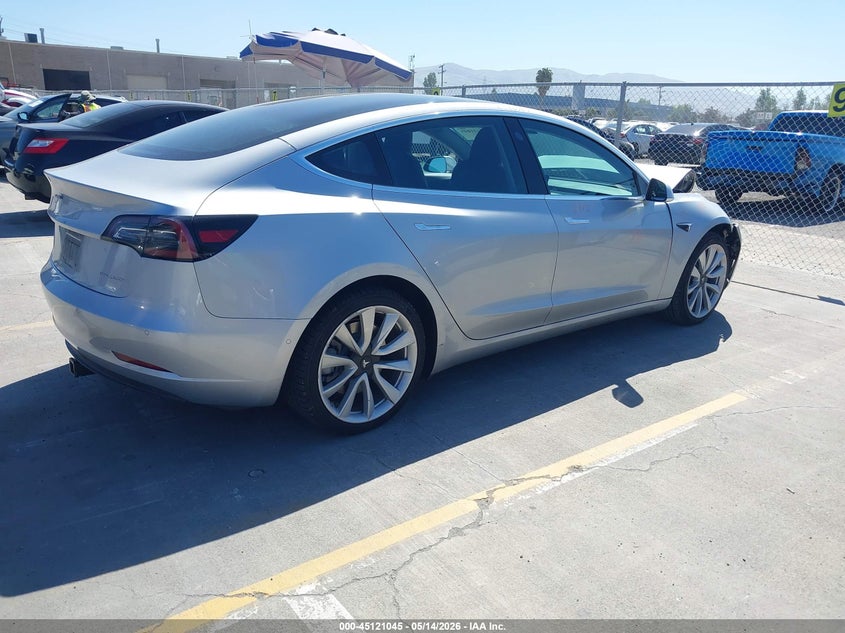 2018 Tesla Model 3 VIN 5YJ3E1EB1JF091085 IAAI salvage auction — FRONT END, Salvage (California), sold $6,200 on 2026-07-29 (photo 4)