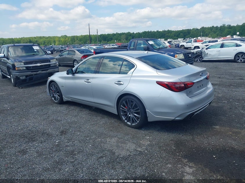 2018 Infiniti Q50 VIN JN1FV7AR5JM480177 IAAI salvage auction — NORMAL WEAR, Clear (Delaware), sold $2,850 on 2026-07-20 (photo 3)