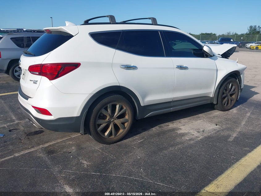 2018 Hyundai Santa fe VIN 5XYZW4LA7JG516644 IAAI salvage auction — FRONT END, Rebuildable (Florida), sold $2,600 on 2026-07-09 (photo 4)