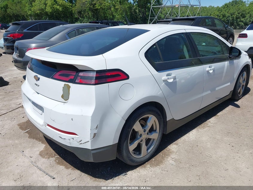 2013 Chevrolet Volt VIN 1G1RA6E46DU127488 IAAI salvage auction — FRONT & REAR, Clear (Indiana), sold $550 on 2026-07-10 (photo 4)