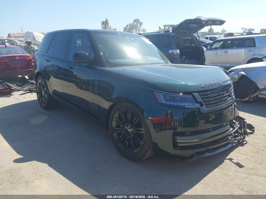 2025 Land rover RANGE ROVER VIN SALKP9E93SA304025 IAAI salvage auction — LEFT FRONT, Salvage (California), sold $67,500 on 2026-07-30 (photo 1)