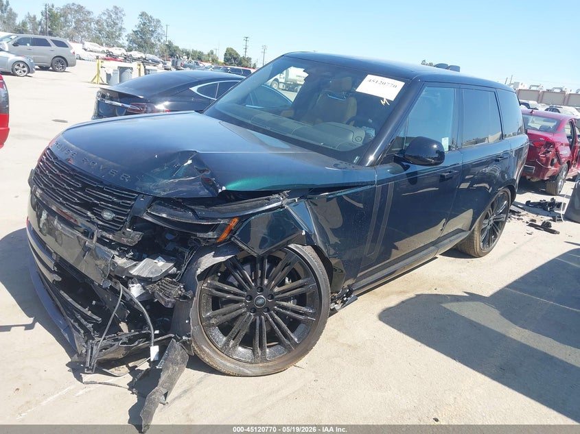 2025 Land rover RANGE ROVER VIN SALKP9E93SA304025 IAAI salvage auction — LEFT FRONT, Salvage (California), sold $67,500 on 2026-07-30 (photo 2)