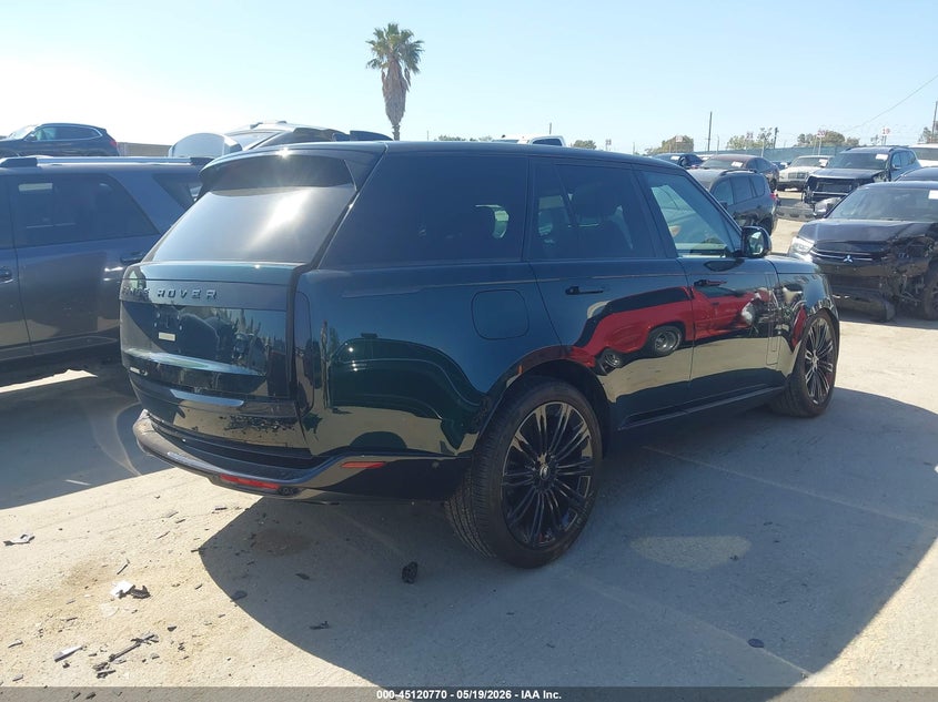 2025 Land rover RANGE ROVER VIN SALKP9E93SA304025 IAAI salvage auction — LEFT FRONT, Salvage (California), sold $67,500 on 2026-07-30 (photo 4)