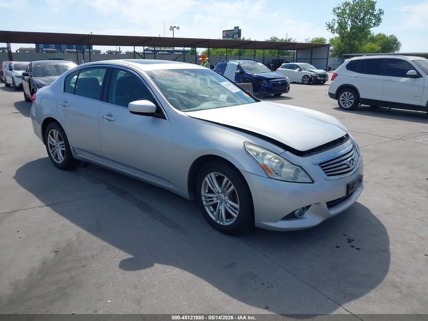 2012 Infiniti G VIN JN1CV6ARXCM976351 IAAI salvage auction — FRONT END, Original (Texas), sold $1,150 on 2026-07-16 (photo 1)
