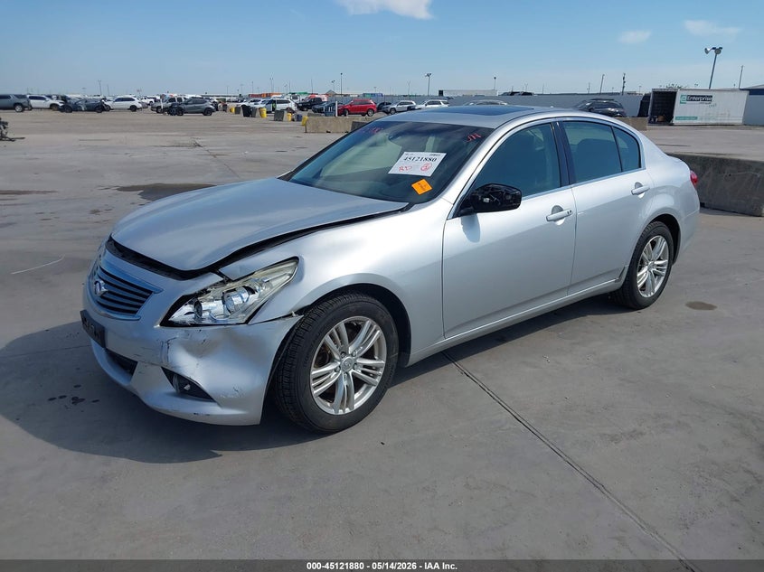 2012 Infiniti G VIN JN1CV6ARXCM976351 IAAI salvage auction — FRONT END, Original (Texas), sold $1,150 on 2026-07-16 (photo 2)