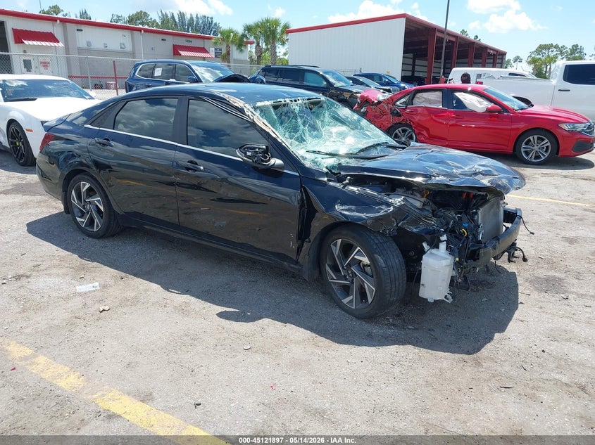 2024 Hyundai Elantra VIN KMHLN4DJ3RU107330 IAAI salvage auction — FRONT END, Certificate Of Destruction (Florida), sold $3,100 on 2026-07-29 (photo 1)