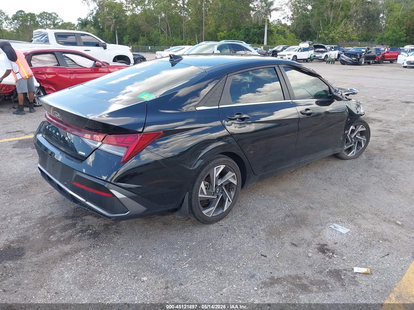 2024 Hyundai Elantra VIN KMHLN4DJ3RU107330 IAAI salvage auction — FRONT END, Certificate Of Destruction (Florida), sold $3,100 on 2026-07-29 (photo 4)