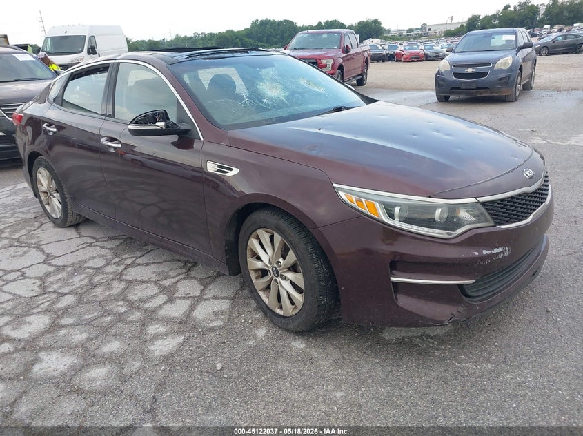 2016 Kia Optima VIN 5XXGU4L39GG072291 IAAI salvage auction — HAIL, Salvage (Missouri), sold $600 on 2026-07-13 (photo 1)