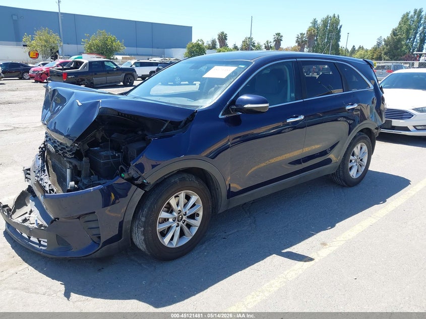 2020 Kia Sorento VIN 5XYPG4A5XLG616671 IAAI salvage auction — FRONT & REAR, Salvage (California), sold $1,100 on 2026-07-20 (photo 2)