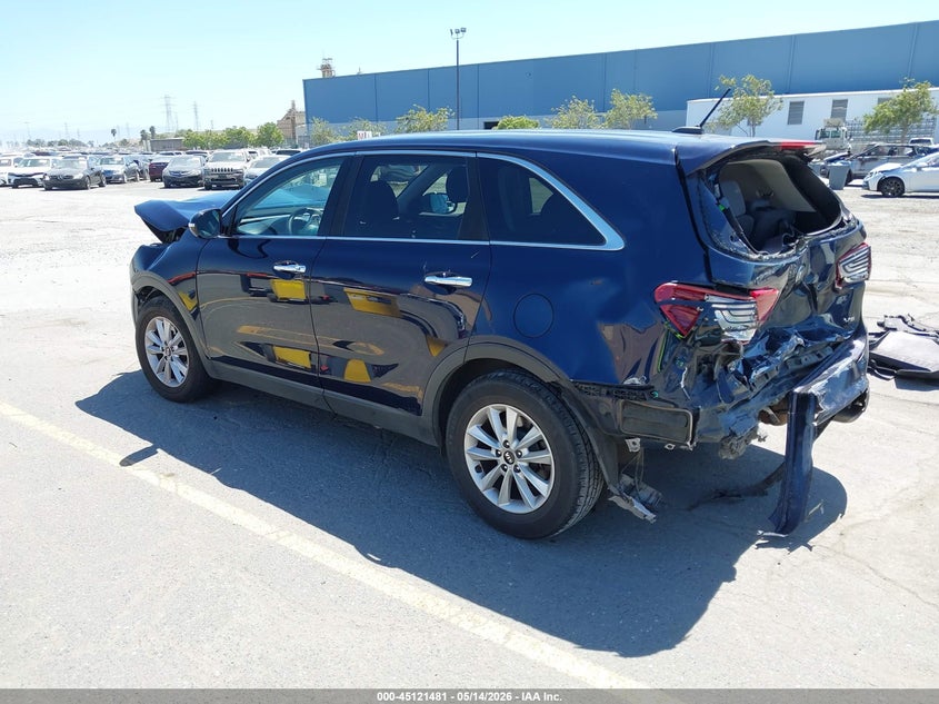 2020 Kia Sorento VIN 5XYPG4A5XLG616671 IAAI salvage auction — FRONT & REAR, Salvage (California), sold $1,100 on 2026-07-20 (photo 3)