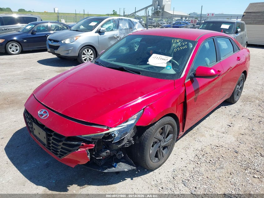2021 Hyundai Elantra VIN 5NPLM4AG4MH045505 IAAI salvage auction — RIGHT FRONT, Salvage (Illinois), sold $3,250 on 2026-07-15 (photo 2)