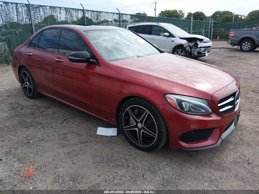 2017 Mercedes-benz C-klasse VIN 55SWF4KB9HU185305 IAAI salvage auction — HAIL, Salvage (Kansas), sold $4,850 on 2026-07-17 (photo 1)