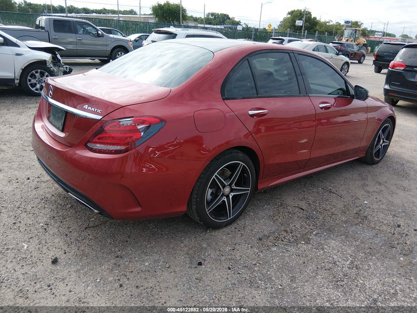 2017 Mercedes-benz C-klasse VIN 55SWF4KB9HU185305 IAAI salvage auction — HAIL, Salvage (Kansas), sold $4,850 on 2026-07-17 (photo 4)