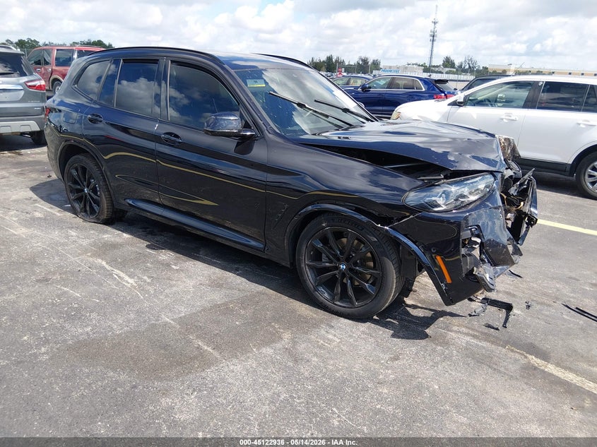 2024 BMW X3 VIN 5UX43DP07R9V36795 IAAI salvage auction — FRONT END, Rebuildable (Florida), sold $7,550 on 2026-07-09 (photo 1)