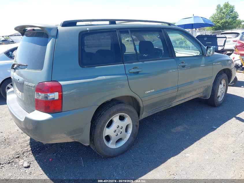2006 Toyota Highlander VIN JTEEP21A460176526 IAAI salvage auction — NORMAL WEAR, Clear (Virginia), sold $1,050 on 2026-07-07 (photo 4)