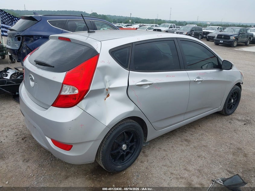 2015 Hyundai Accent VIN KMHCT5AE2FU212584 IAAI salvage auction — FRONT END, Clear (Oklahoma), sold $225 on 2026-07-28 (photo 4)