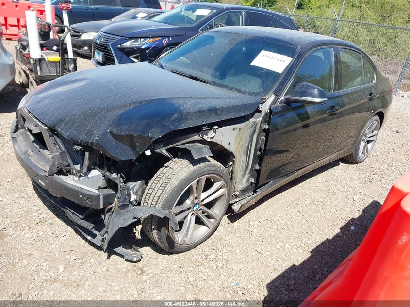 2015 BMW 3er VIN WBA3B3G55FNT19090 IAAI salvage auction — LEFT FRONT, Salvage (Illinois), sold $3,400 on 2026-07-08 (photo 2)