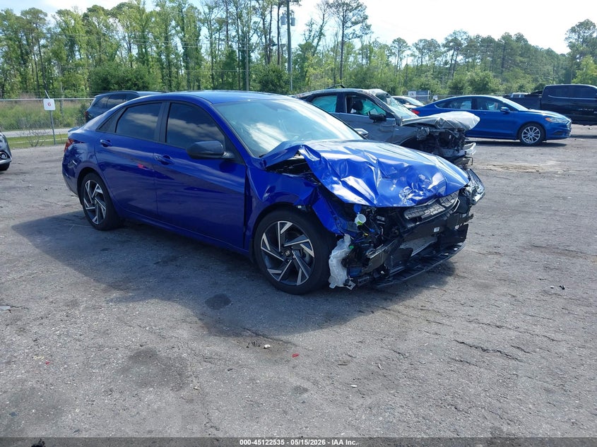 2025 Hyundai Elantra VIN KMHLM4DG7SU031544 IAAI salvage auction — FRONT END, Rebuildable (Florida), sold $25 on 2026-07-28 (photo 1)