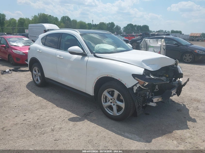 2018 Alfa romeo Stelvio VIN ZASFAKAN8J7B83726 IAAI salvage auction — FRONT END, Mv-907A (New York), sold $25 on 2026-07-30 (photo 1)