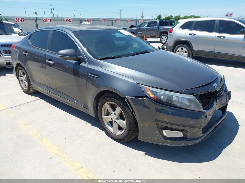 2015 Kia Optima VIN KNAGM4A74F5628805 IAAI salvage auction — FRONT END, Original (Texas), sold $900 on 2026-07-13 (photo 1)