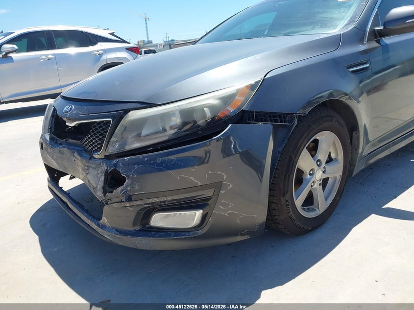 2015 Kia Optima VIN KNAGM4A74F5628805 IAAI salvage auction — FRONT END, Original (Texas), sold $900 on 2026-07-13 (photo 6)