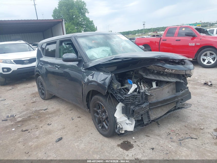 2023 Kia Soul VIN KNDJ23AUXP7881230 IAAI salvage auction — FRONT END, Clear (Oklahoma), sold $25 on 2026-07-22 (photo 1)