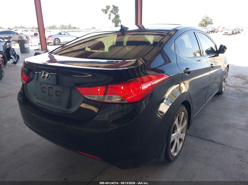 2013 Hyundai Elantra VIN KMHDH4AE0DU992730 IAAI salvage auction — SIDE, Salvage (Texas), sold $975 on 2026-07-14 (photo 4)