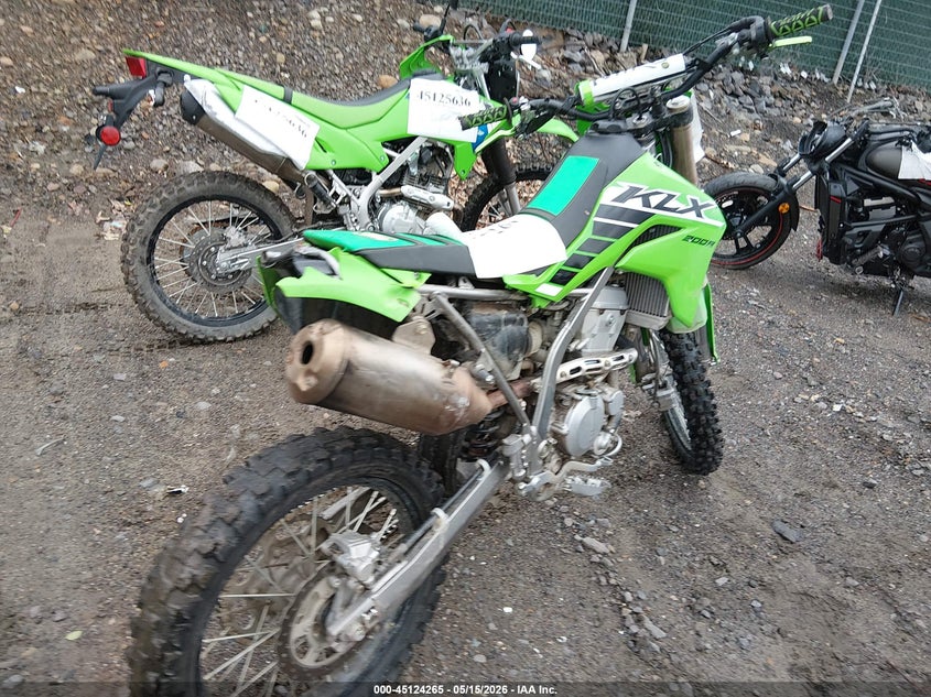 2025 Kawasaki Klx VIN JKALX8C12SDA38480 IAAI salvage auction — REAR END, Salvage (Pennsylvania), sold $2,250 on 2026-07-07 (photo 4)