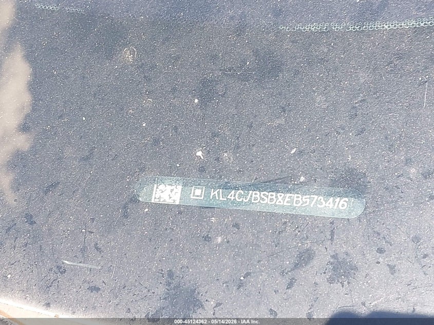 2014 Buick Encore VIN KL4CJBSB8EB573416 IAAI salvage auction — HAIL, Clear (Indiana), sold $1,050 on 2026-07-31 (photo 9)
