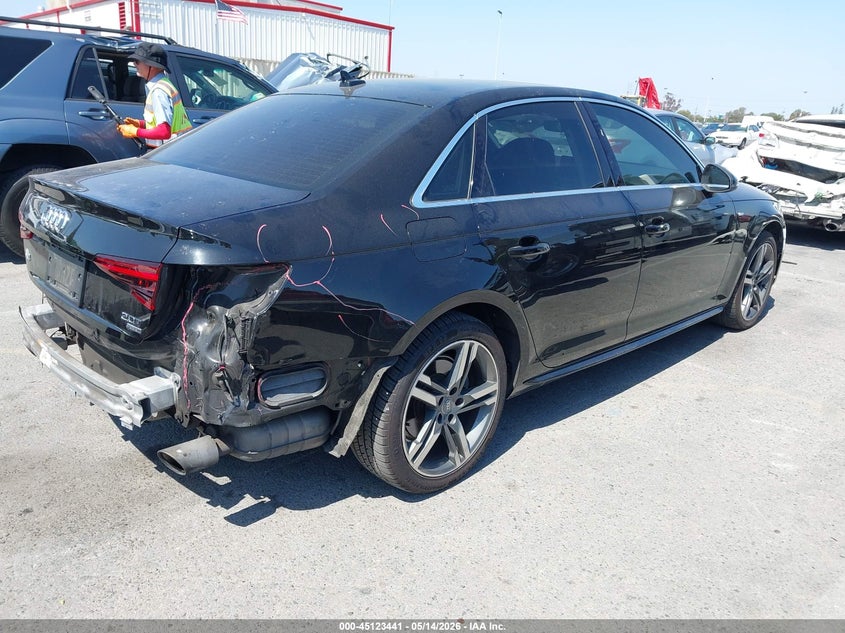 2018 Audi A4 VIN WAULMAF4XJN008075 IAAI salvage auction — REAR END, Salvage (California), sold $4,050 on 2026-07-09 (photo 4)