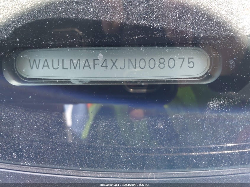 2018 Audi A4 VIN WAULMAF4XJN008075 IAAI salvage auction — REAR END, Salvage (California), sold $4,050 on 2026-07-09 (photo 9)