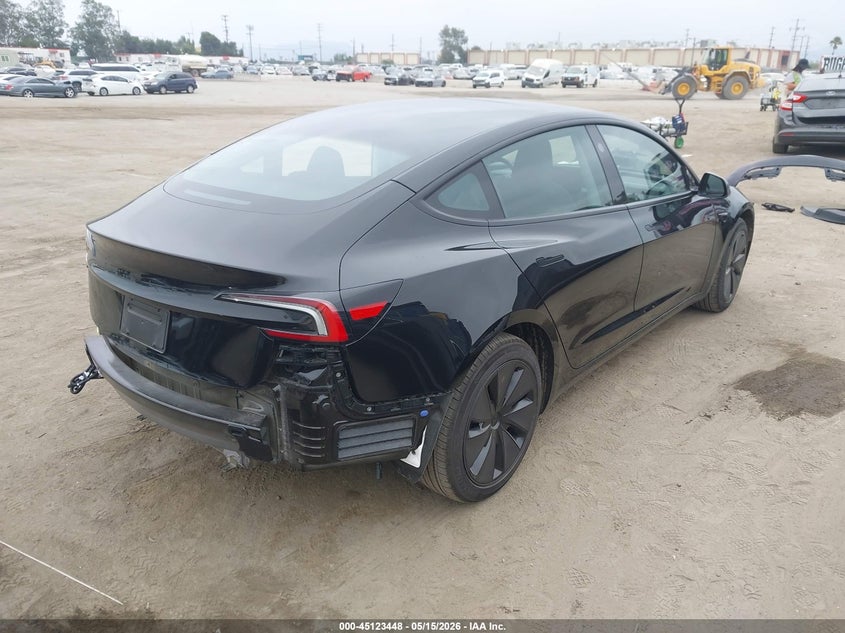2026 Tesla Model 3 VIN 5YJ3E1EA6TF144115 IAAI salvage auction — REAR END, Salvage (California), sold $13,300 on 2026-07-29 (photo 4)