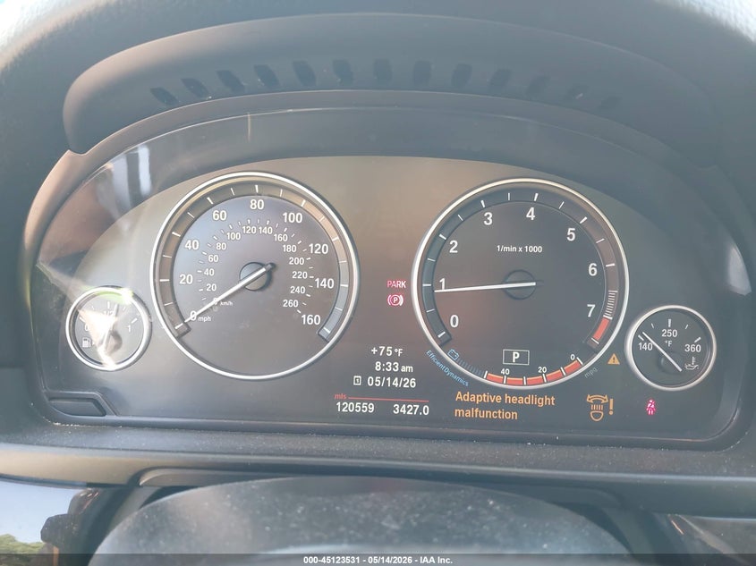 2013 BMW 5er VIN WBAXG5C55DDY35263 IAAI salvage auction — FRONT END, Salvage (Texas), sold $1,200 on 2026-07-16 (photo 7)