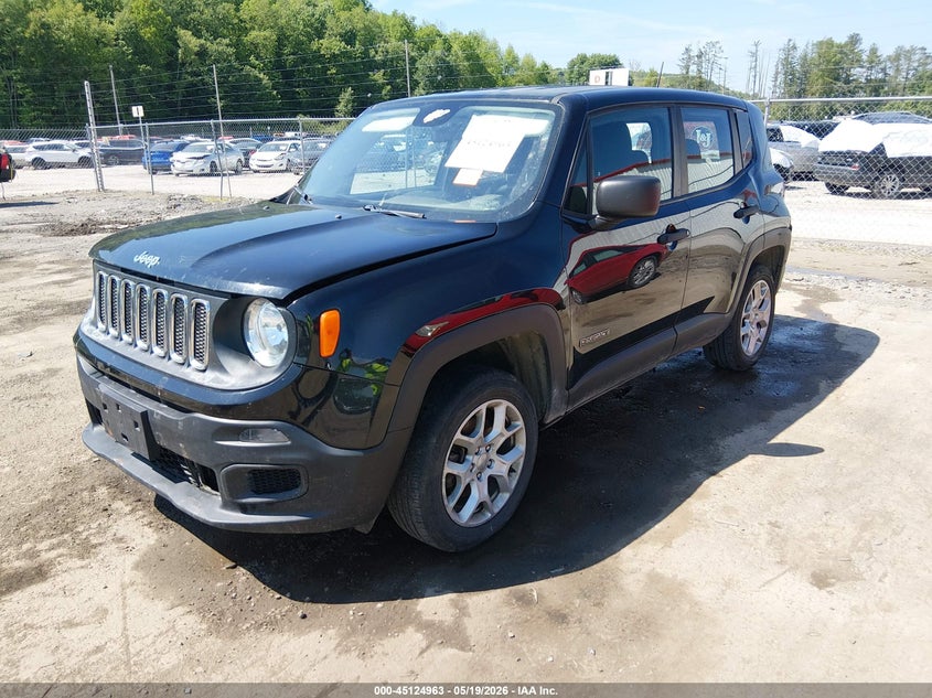 2017 Jeep Renegade VIN ZACCJBAH1HPF65065 IAAI salvage auction — FRONT & REAR, Salvage (West Virginia), sold $1,150 on 2026-07-09 (photo 2)