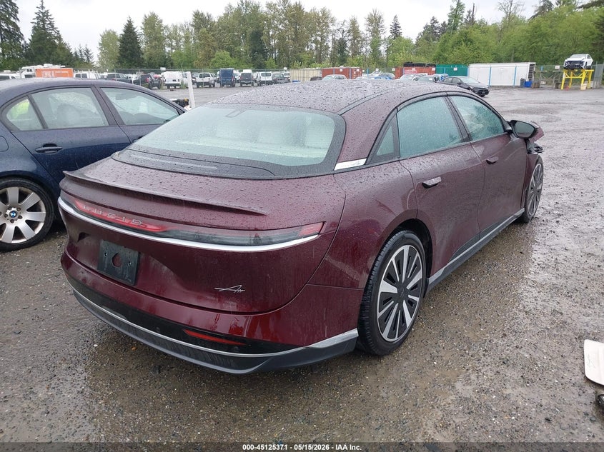2024 Lucid Air VIN 50EA1PGA3RA005866 IAAI salvage auction — RIGHT FRONT, Bill Of Sale (Washington), sold $9,100 on 2026-07-29 (photo 4)