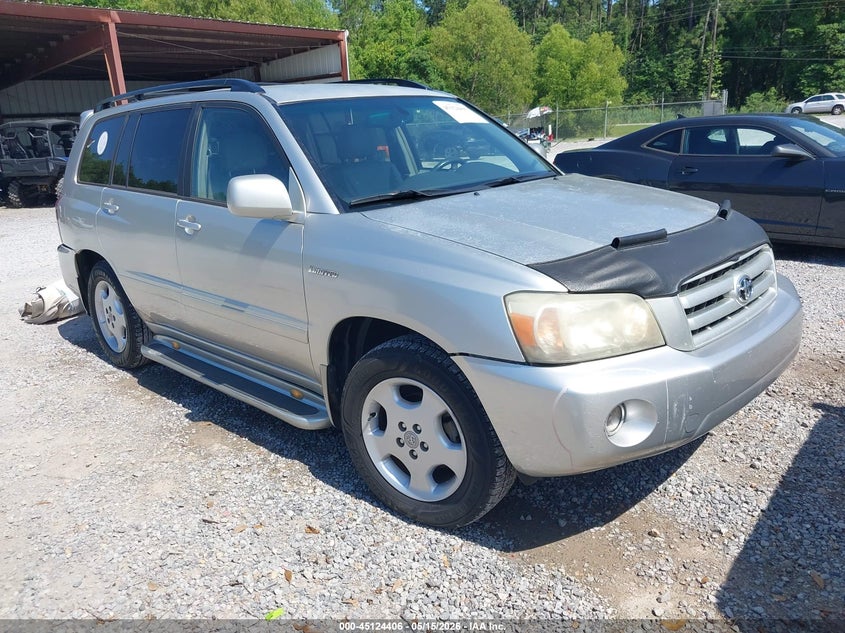 2005 Toyota Highlander VIN JTEDP21A850076536 IAAI salvage auction — FRONT END, Salvage (Mississippi), sold $850 on 2026-07-11 (photo 1)