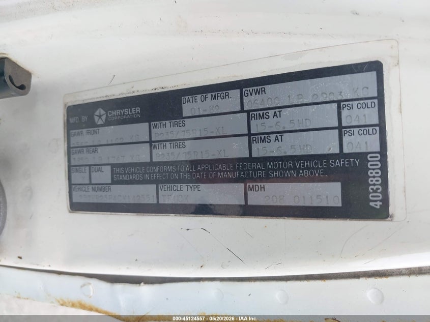 1982 Dodge Ram van VIN 2B7HB23P4CK142551 IAAI salvage auction — REAR END, Clear (Oregon), sold $225 on 2026-07-09 (photo 9)