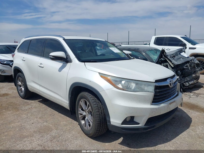 2015 Toyota Highlander VIN 5TDJKRFH9FS198244 IAAI salvage auction — LEFT SIDE, Original (Texas), sold $8,550 on 2026-07-14 (photo 1)