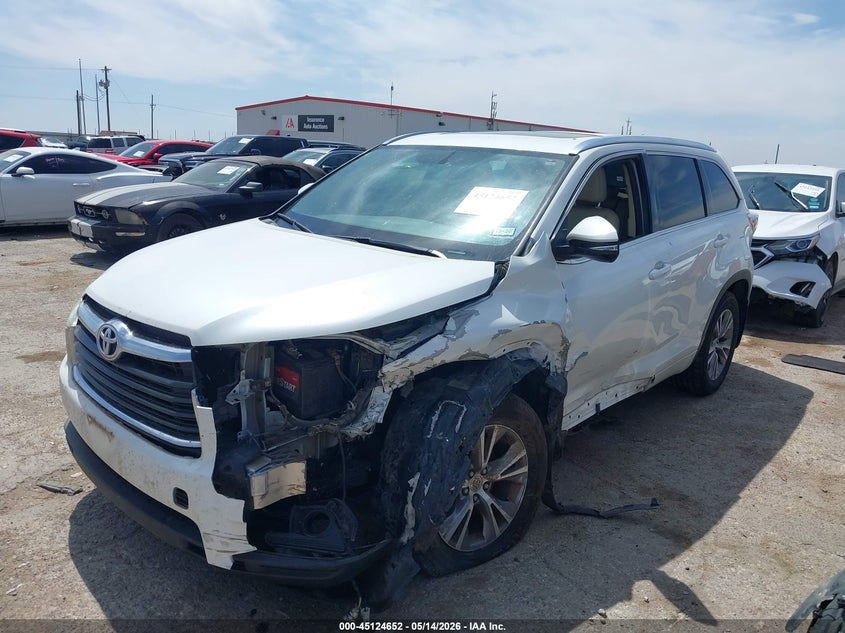 2015 Toyota Highlander VIN 5TDJKRFH9FS198244 IAAI salvage auction — LEFT SIDE, Original (Texas), sold $8,550 on 2026-07-14 (photo 2)