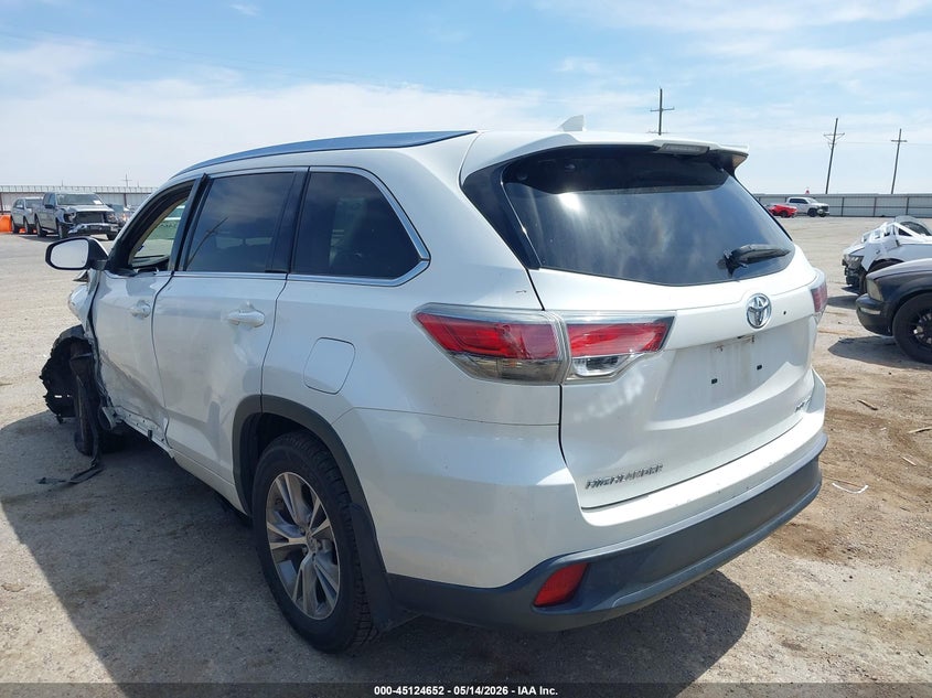 2015 Toyota Highlander VIN 5TDJKRFH9FS198244 IAAI salvage auction — LEFT SIDE, Original (Texas), sold $8,550 on 2026-07-14 (photo 3)