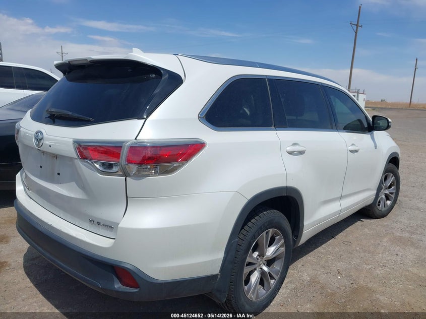 2015 Toyota Highlander VIN 5TDJKRFH9FS198244 IAAI salvage auction — LEFT SIDE, Original (Texas), sold $8,550 on 2026-07-14 (photo 4)