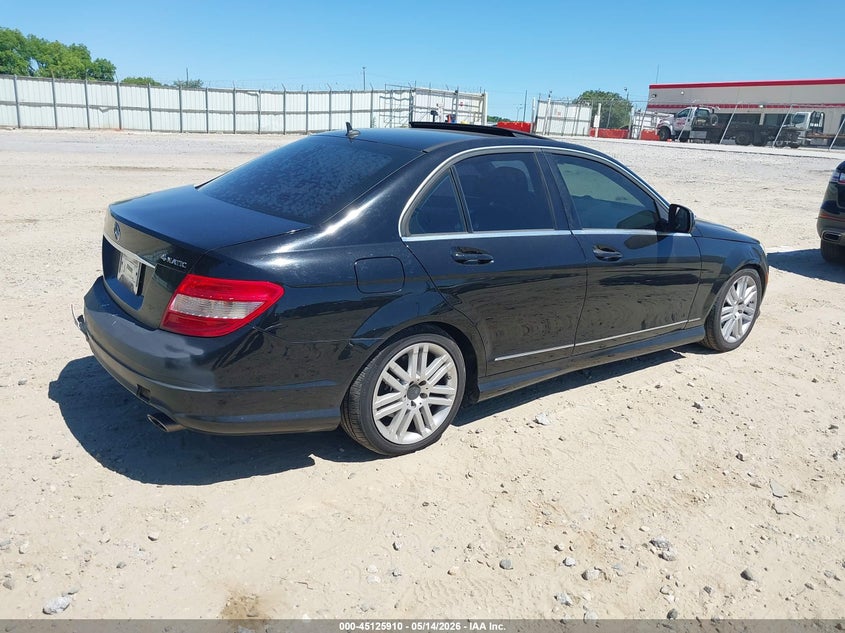 2009 Mercedes-benz C class VIN WDDGF81X39R078150 IAAI salvage auction — REAR END, Salvage (Idaho), sold $25 on 2026-07-30 (photo 4)