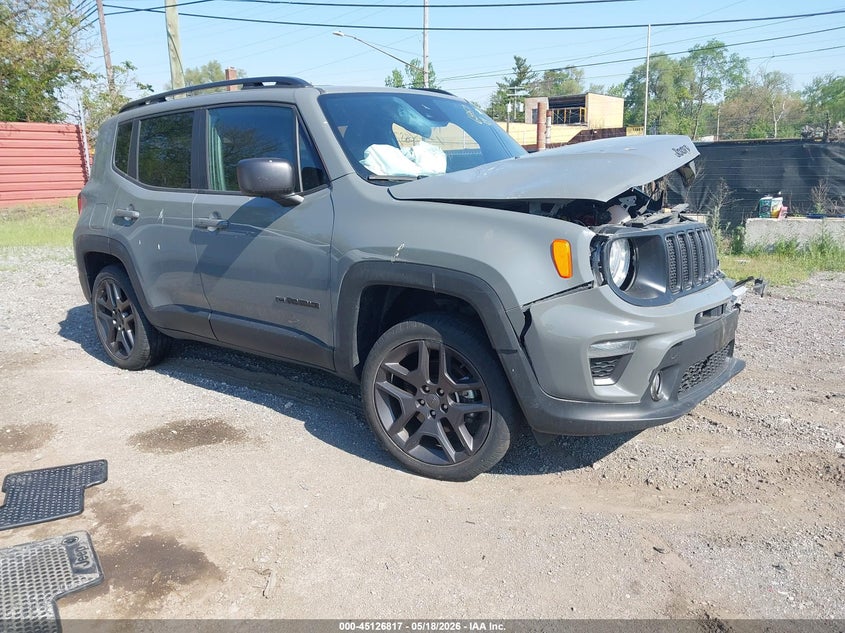 2021 Jeep Renegade VIN ZACNJDBB2MPN36857 IAAI salvage auction — FRONT END, Scrap (Michigan), sold $1,550 on 2026-08-13 (photo 1)