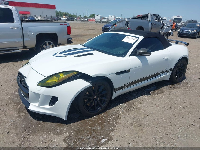 2014 Jaguar F-type VIN SAJWA6E73E8K00977 IAAI salvage auction — FRONT END, Clear (Arkansas), sold $4,300 on 2026-07-08 (photo 2)